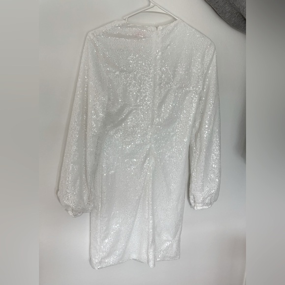 Pink Lily White Sequin Dress - Picture 2 of 4